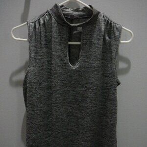 Jennifer Lopez Gray Sleeveless Mock Turtleneck Key Hole Front Top Size-Small